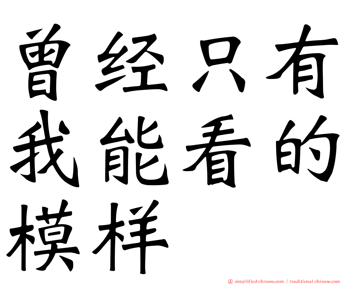 曾经只有我能看的模样