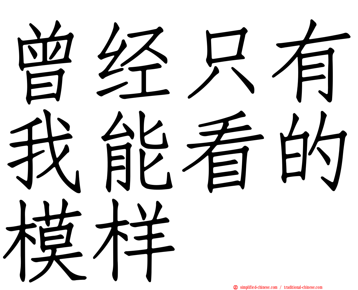 曾经只有我能看的模样