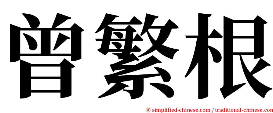 曾繁根 serif font