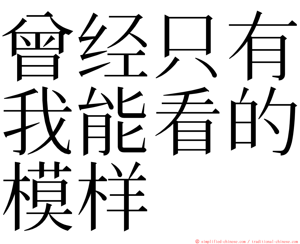 曾经只有我能看的模样 ming font