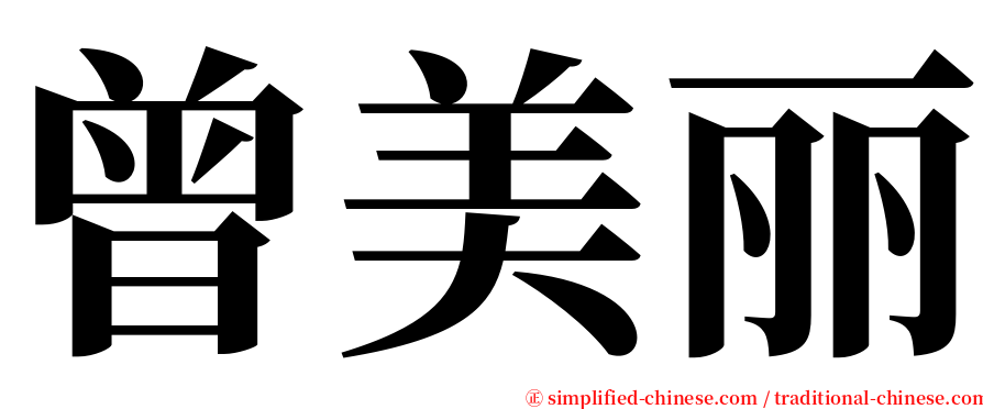 曾美丽 serif font