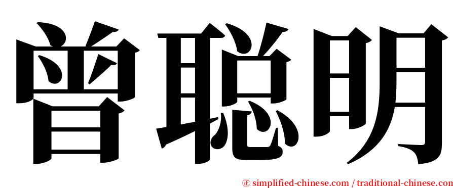 曾聪明 serif font