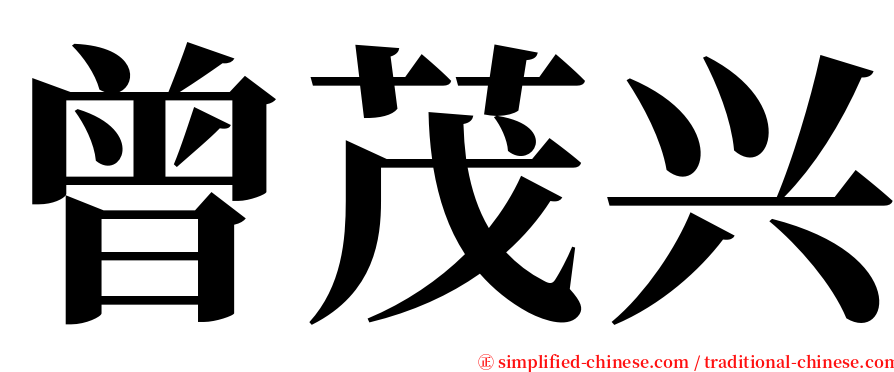 曾茂兴 serif font