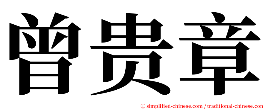 曾贵章 serif font