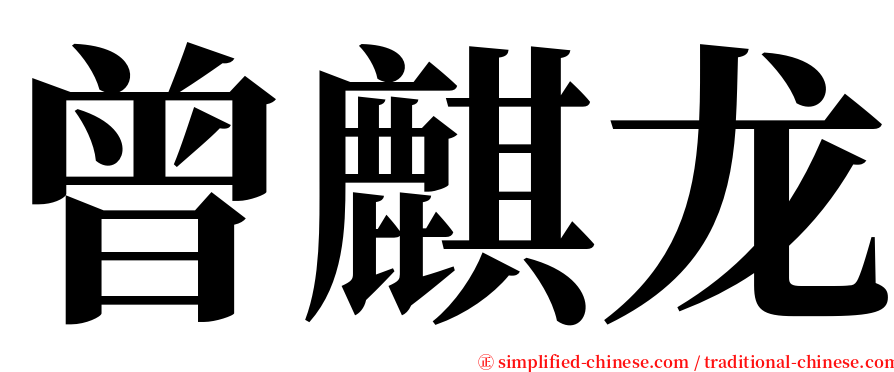 曾麒龙 serif font
