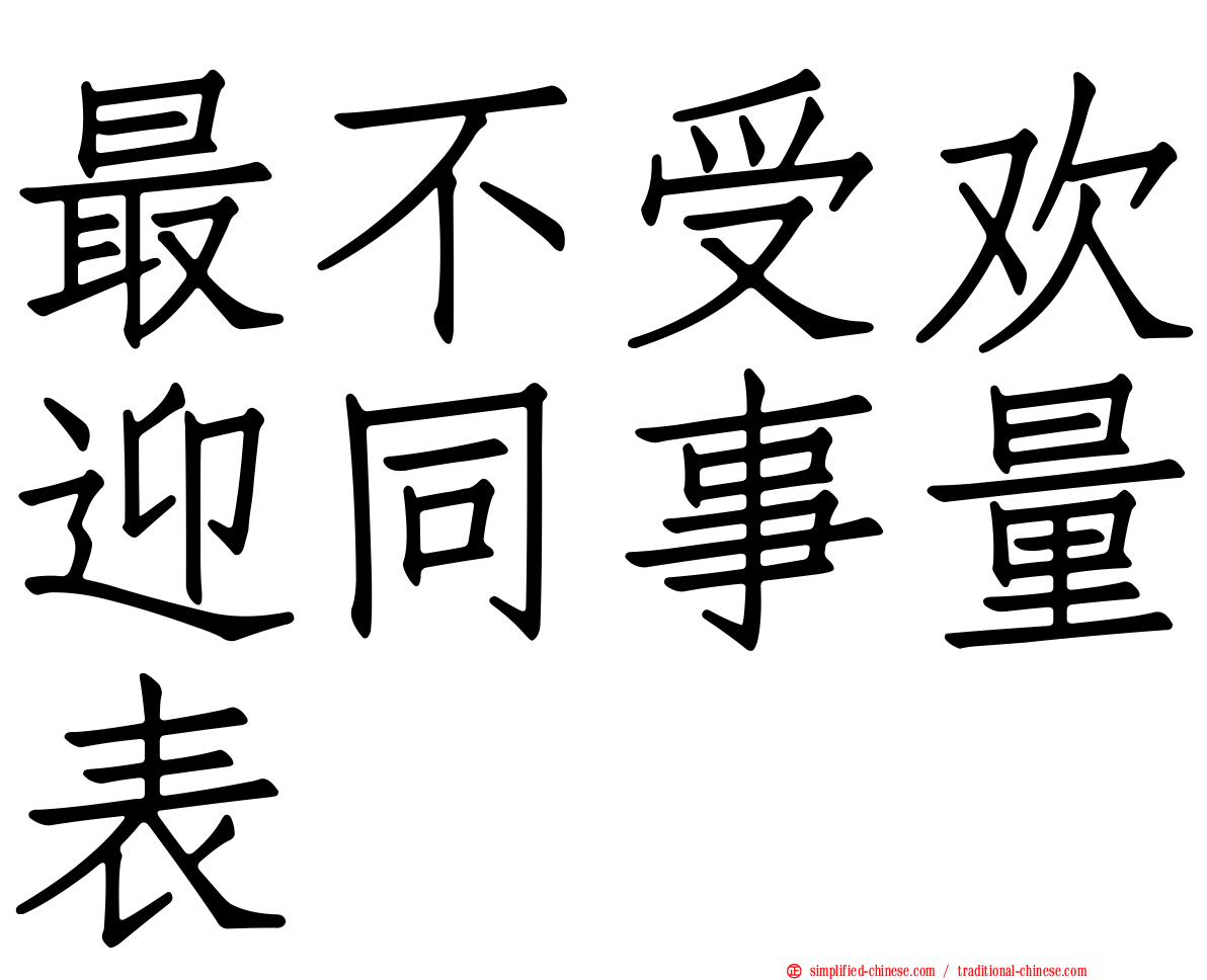 最不受欢迎同事量表