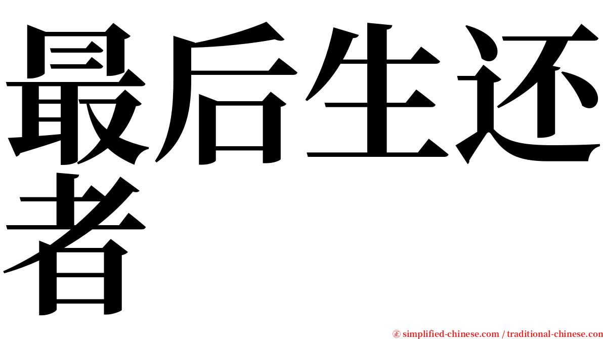 最后生还者 serif font