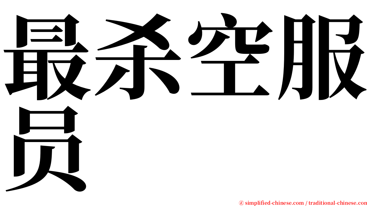 最杀空服员 serif font