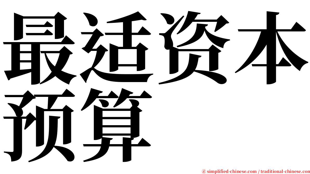 最适资本预算 serif font