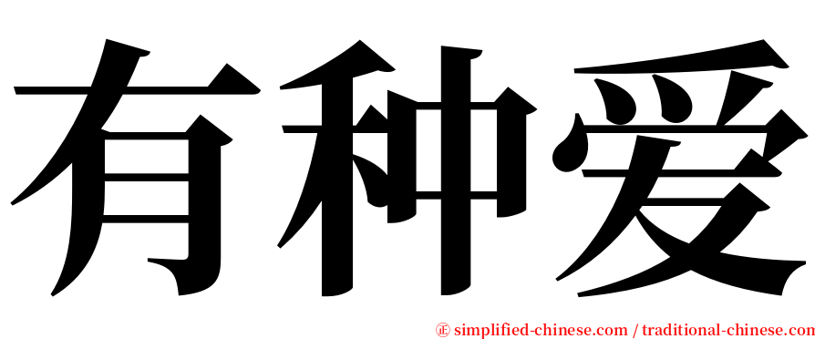 有种爱 serif font