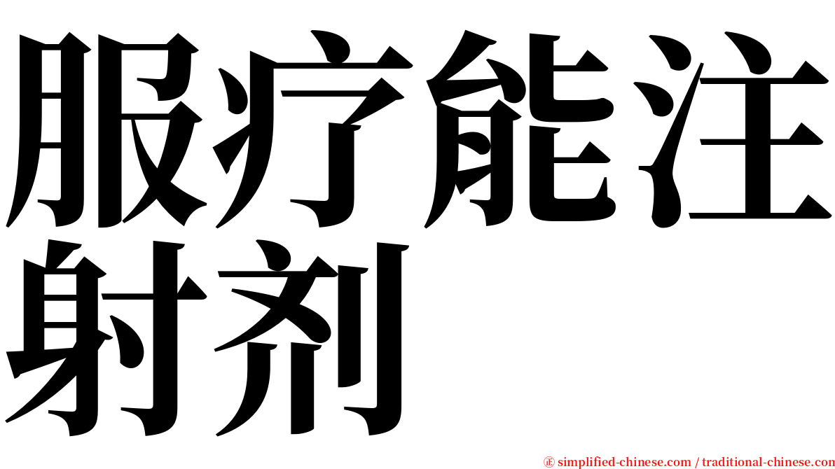 服疗能注射剂 serif font
