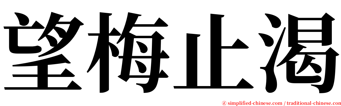 望梅止渴 serif font