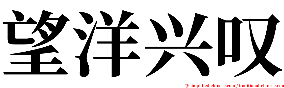 望洋兴叹 serif font