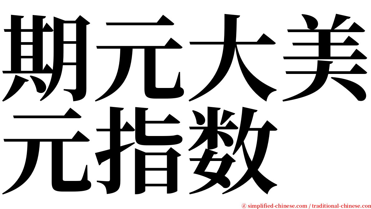 期元大美元指数 serif font