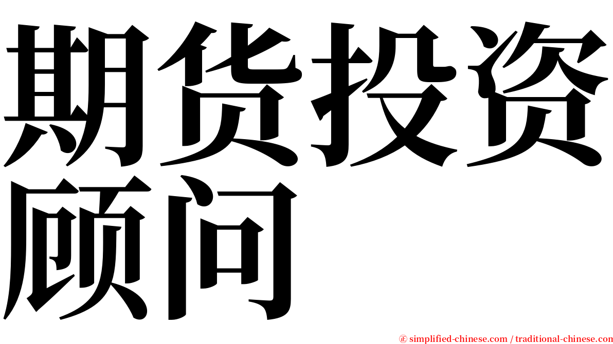 期货投资顾问 serif font