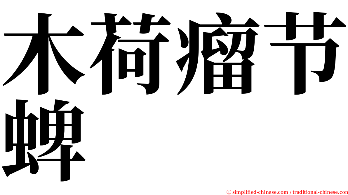木荷瘤节蜱 serif font