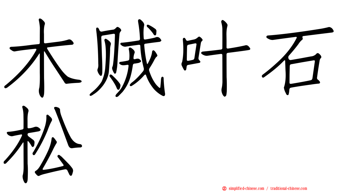 木贼叶石松
