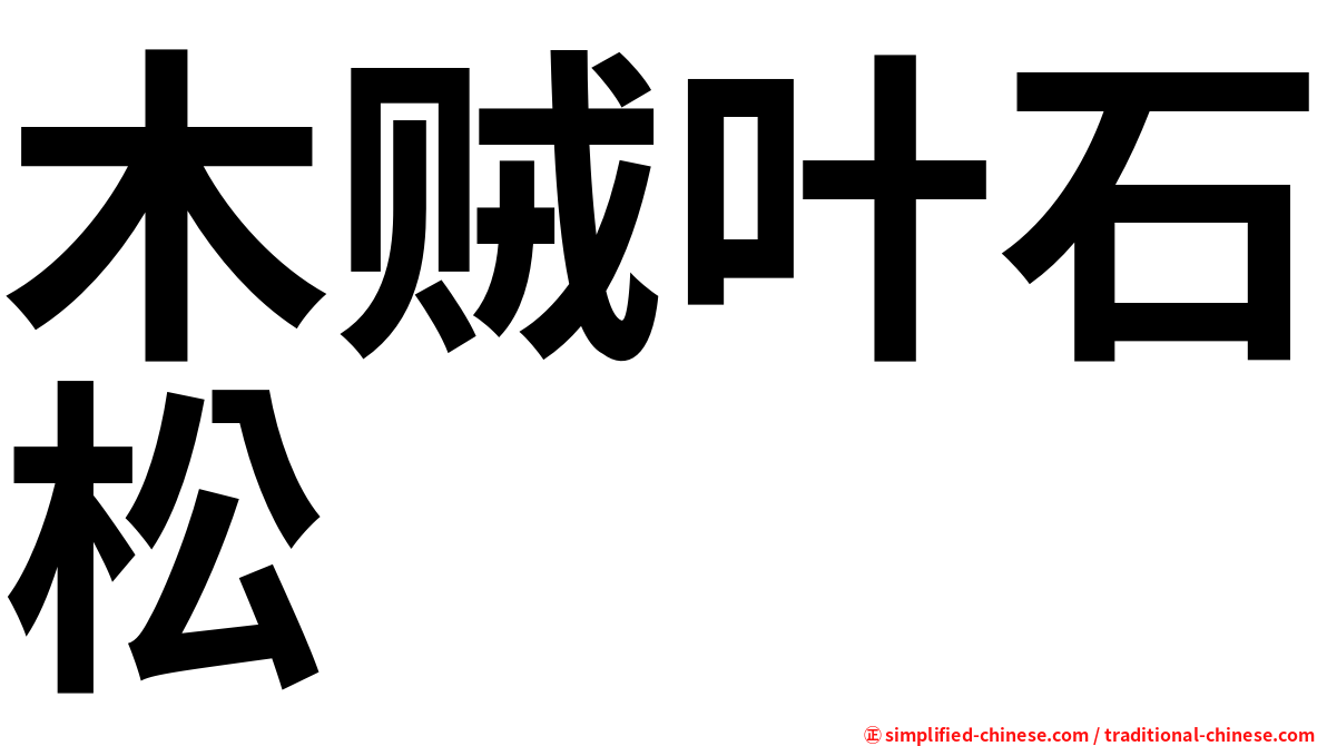 木贼叶石松