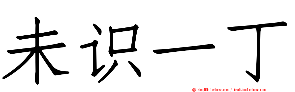 未识一丁
