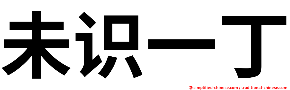 未识一丁