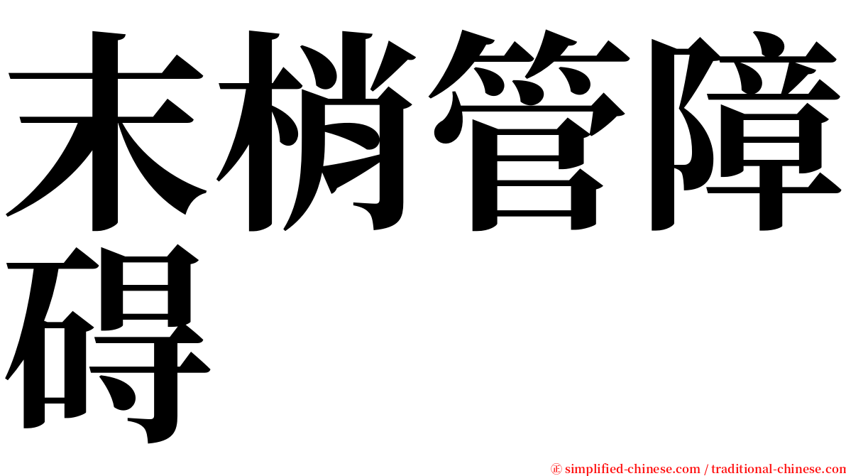 末梢管障碍 serif font