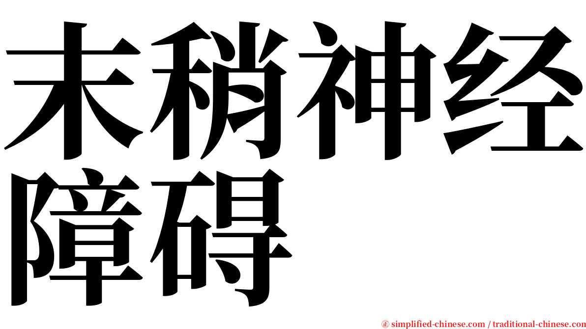 末稍神经障碍 serif font