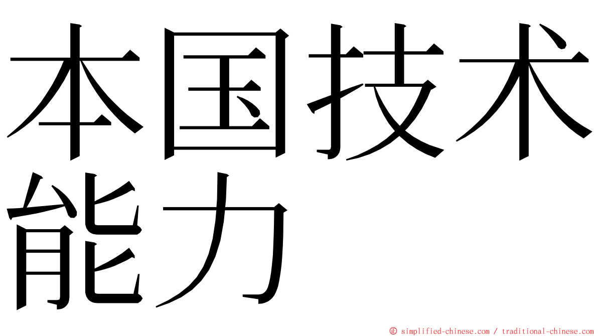 本国技术能力 ming font
