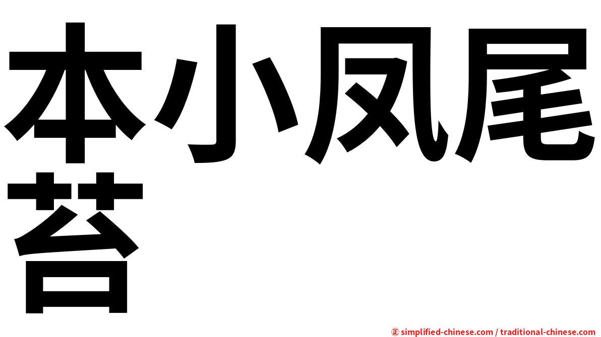 本小凤尾苔