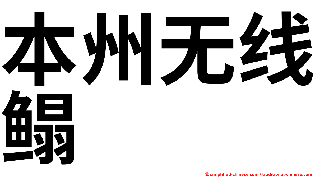 本州无线鳎