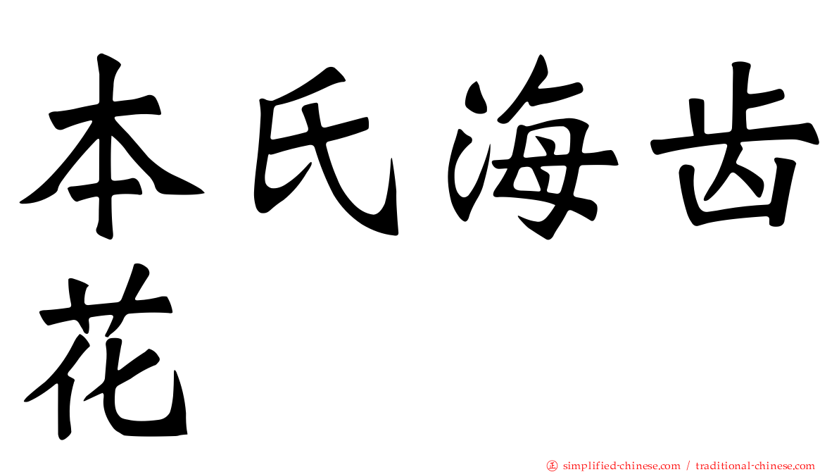 本氏海齿花