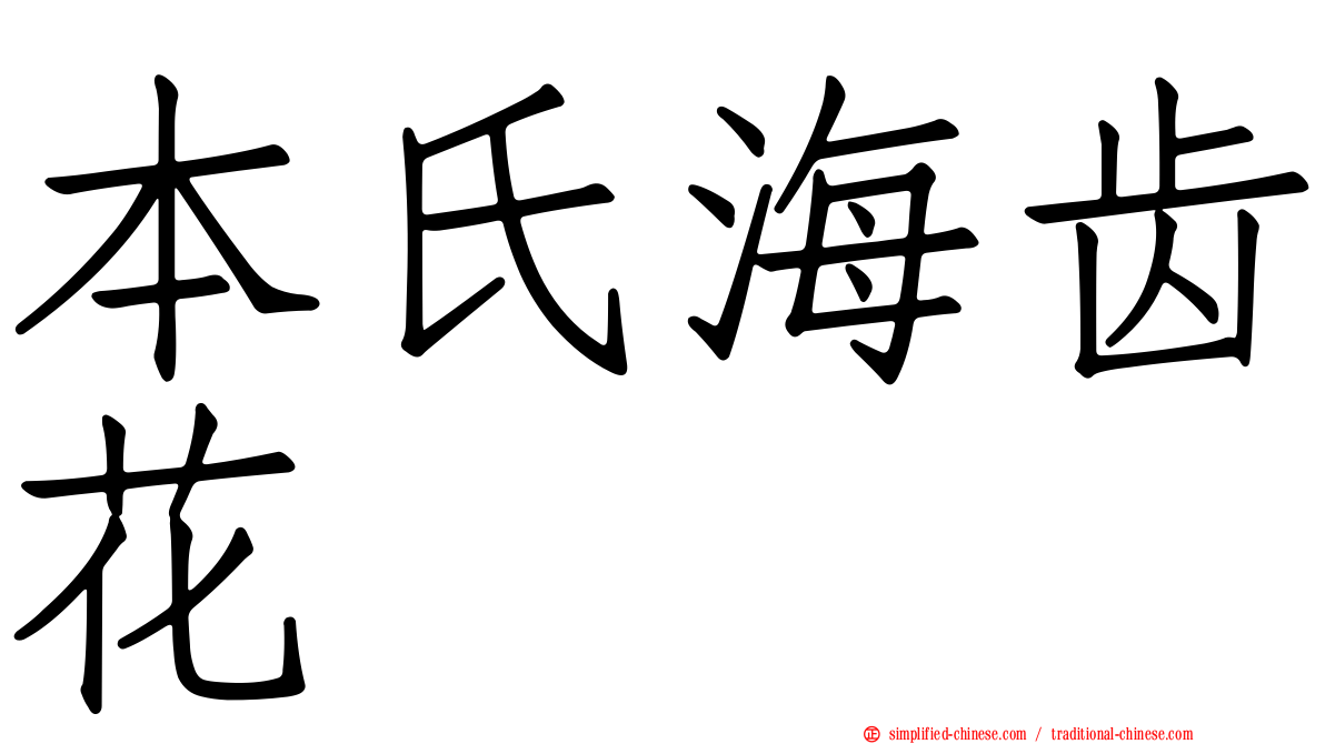 本氏海齿花