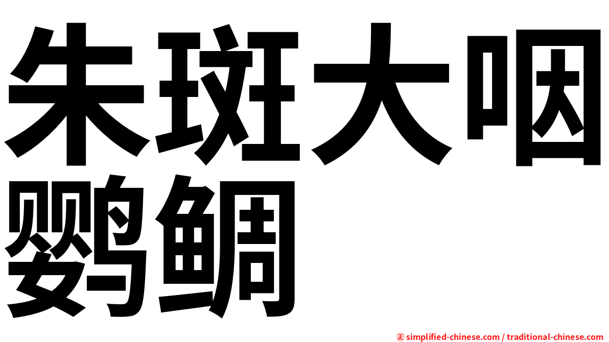 朱斑大咽鹦鲷