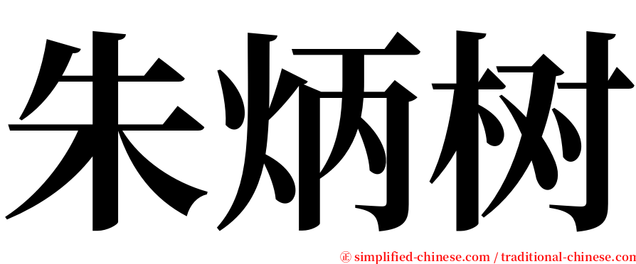 朱炳树 serif font