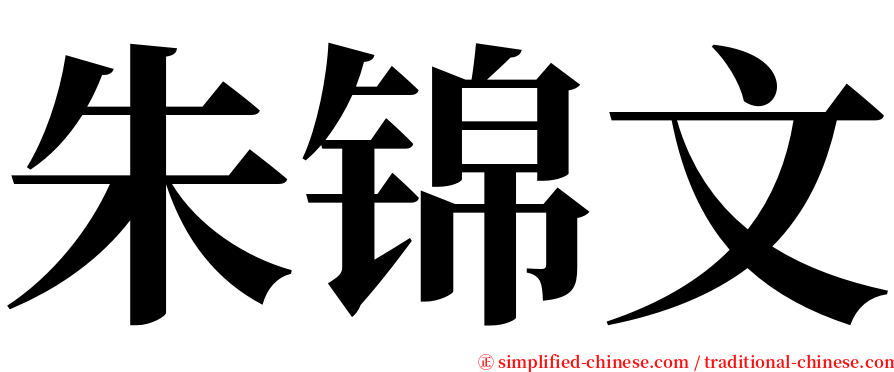朱锦文 serif font