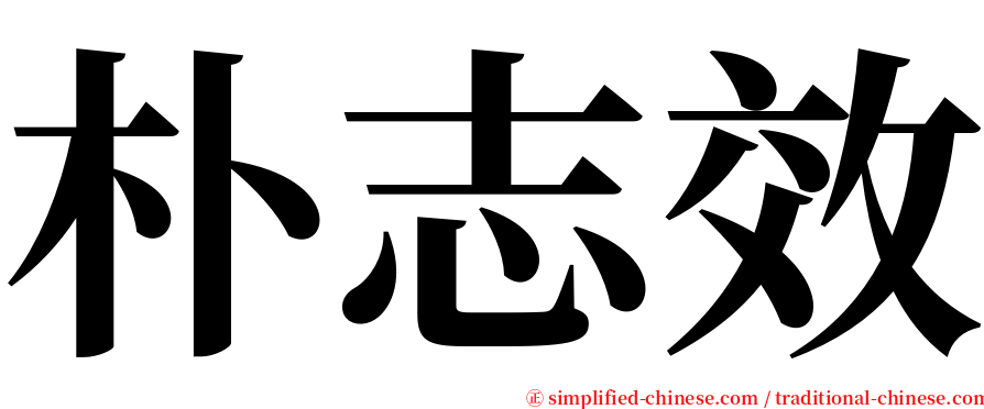 朴志效 serif font