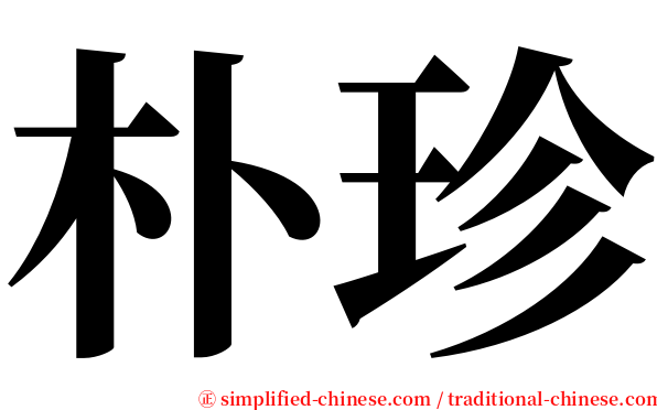 朴珍 serif font