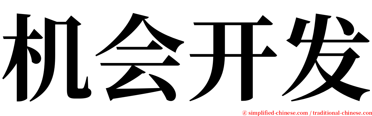 机会开发 serif font