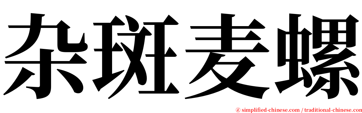 杂斑麦螺 serif font