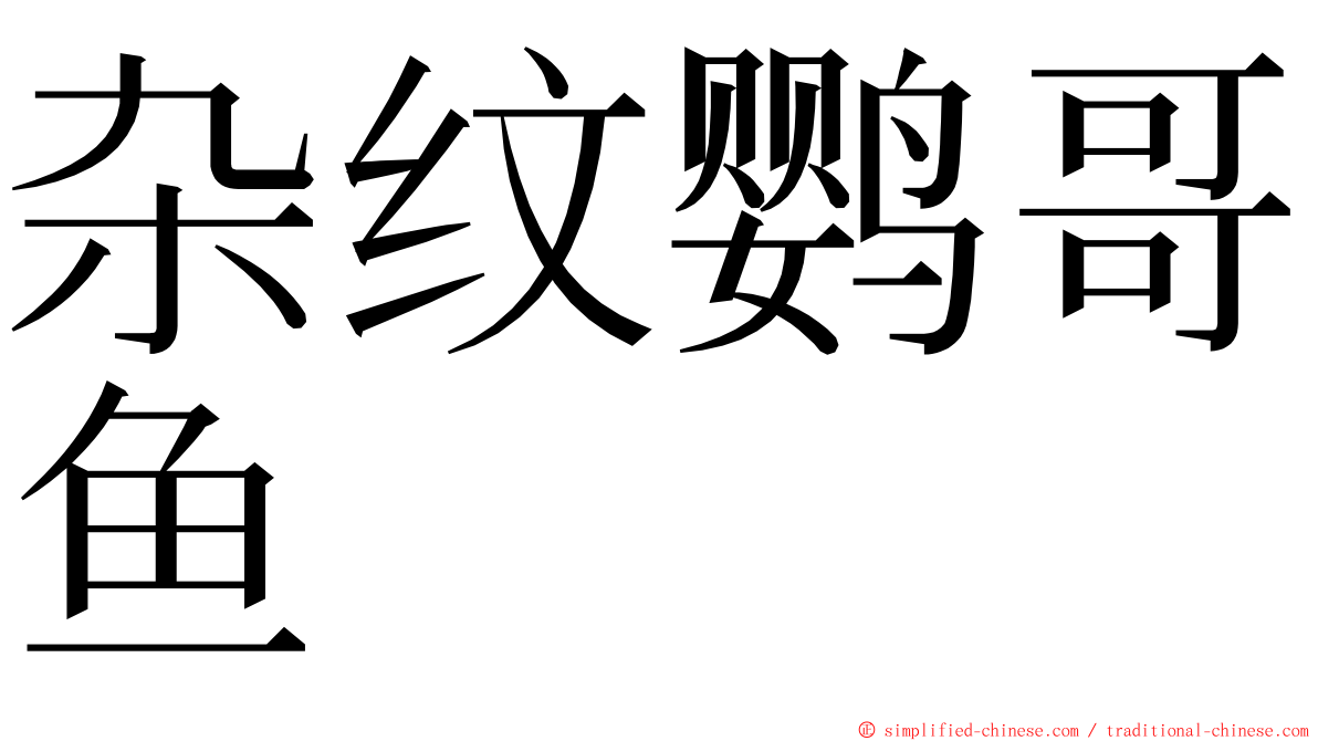 杂纹鹦哥鱼 ming font