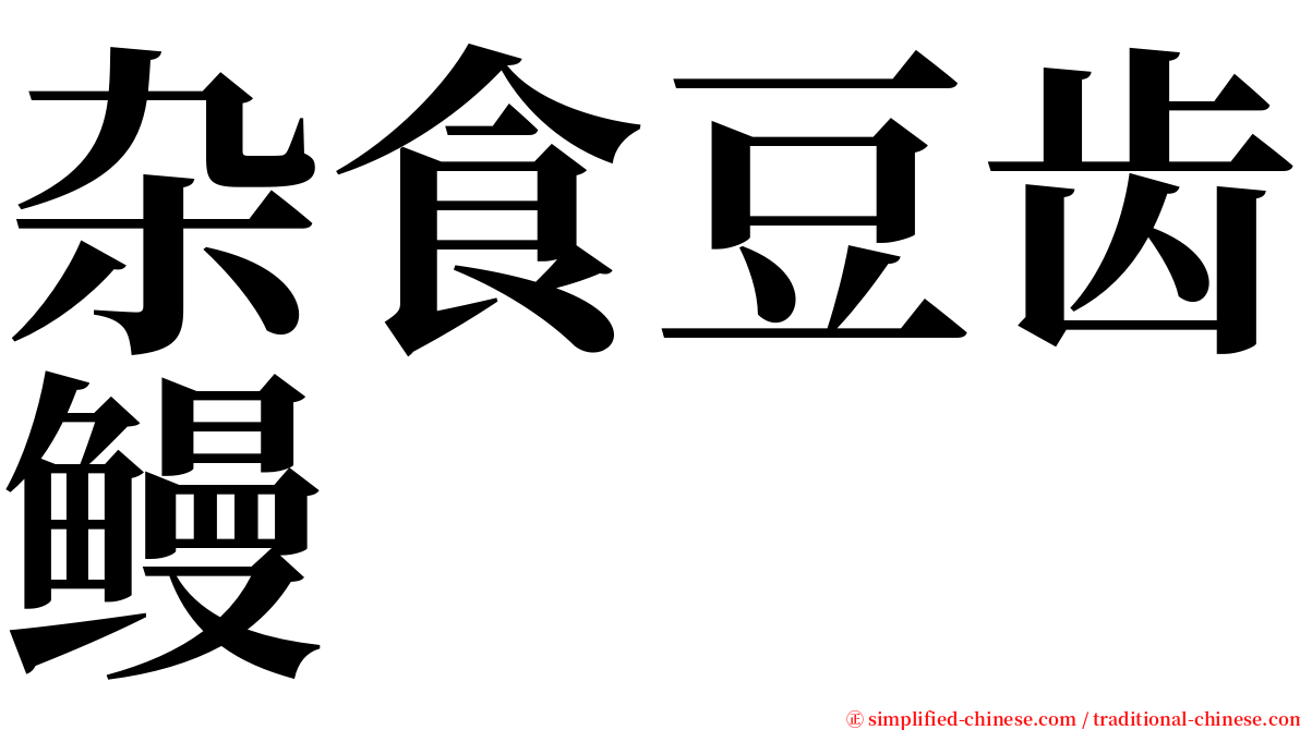 杂食豆齿鳗 serif font