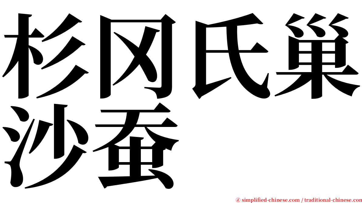 杉冈氏巢沙蚕 serif font