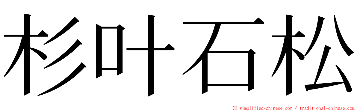 杉叶石松 ming font