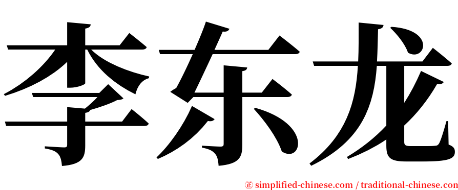 李东龙 serif font