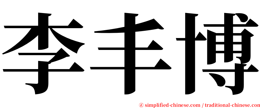 李丰博 serif font
