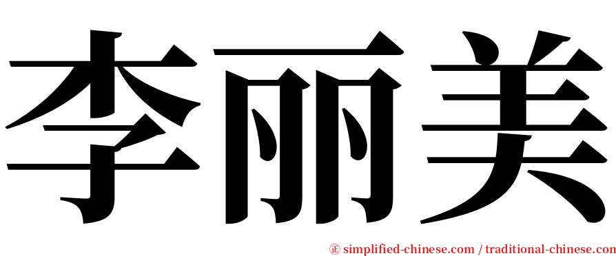 李丽美 serif font