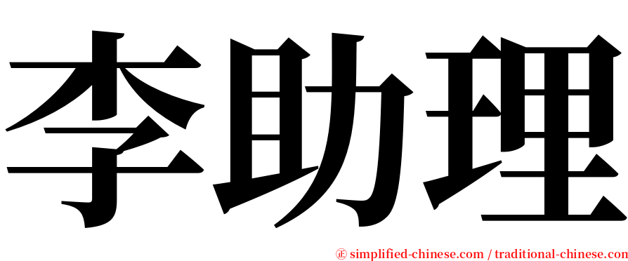 李助理 serif font
