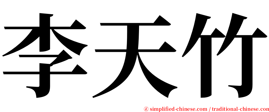 李天竹 serif font