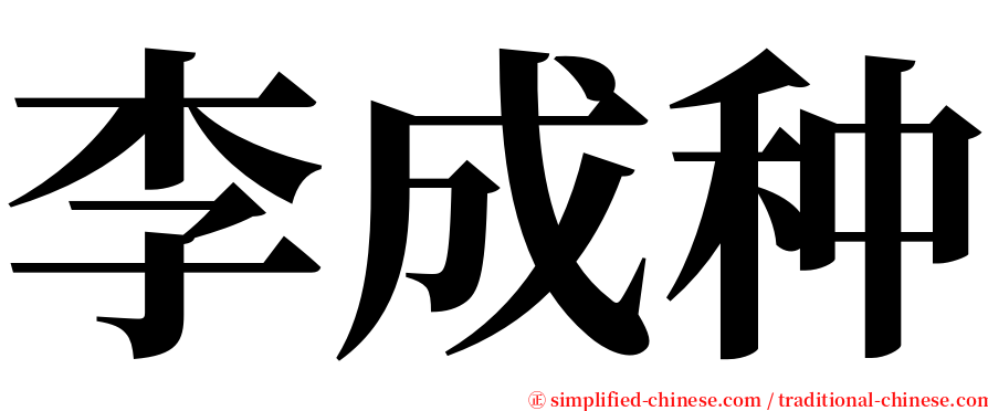 李成种 serif font