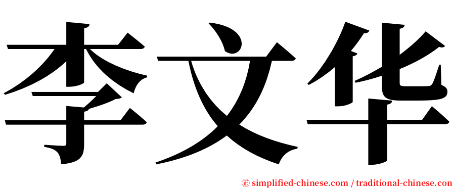 李文华 serif font