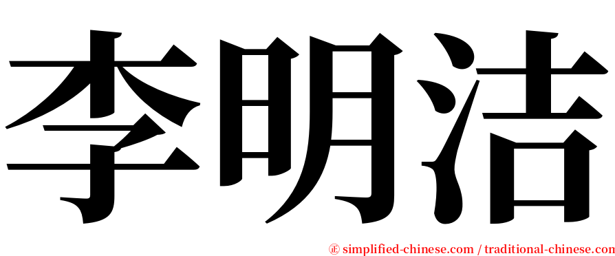 李明洁 serif font